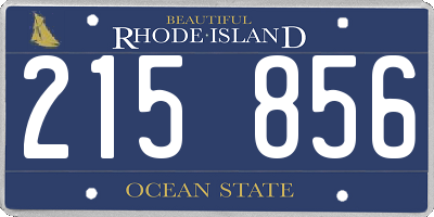 RI license plate 215856