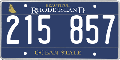 RI license plate 215857