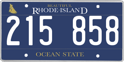 RI license plate 215858