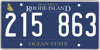 RI license plate 215863