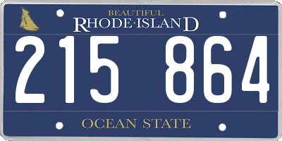 RI license plate 215864