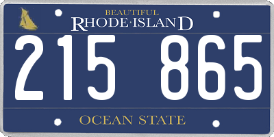 RI license plate 215865
