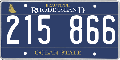 RI license plate 215866