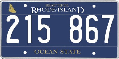 RI license plate 215867