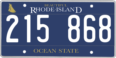 RI license plate 215868