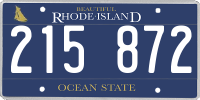 RI license plate 215872