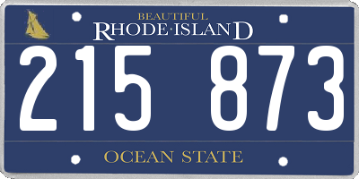 RI license plate 215873