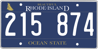 RI license plate 215874