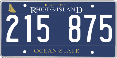 RI license plate 215875