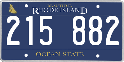 RI license plate 215882