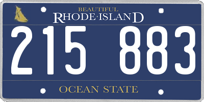 RI license plate 215883