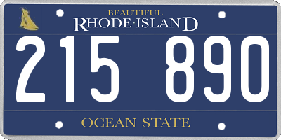 RI license plate 215890