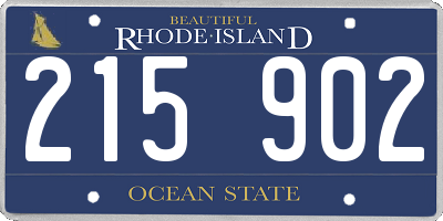 RI license plate 215902