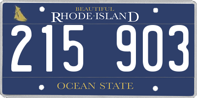 RI license plate 215903