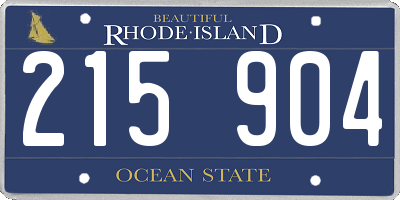 RI license plate 215904