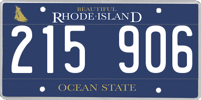 RI license plate 215906