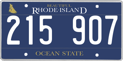 RI license plate 215907