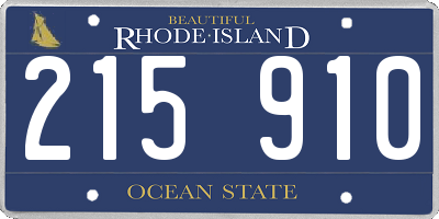 RI license plate 215910