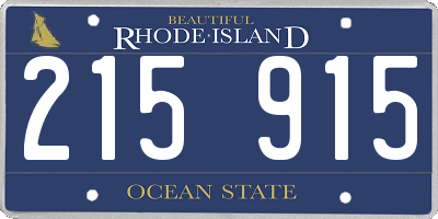 RI license plate 215915