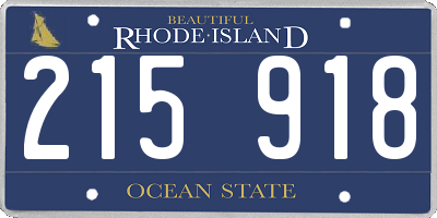 RI license plate 215918