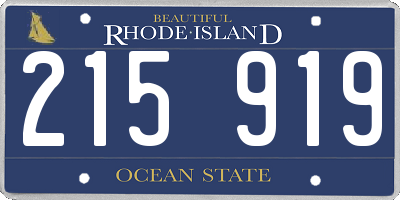 RI license plate 215919