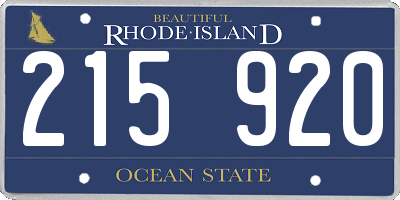 RI license plate 215920