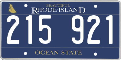 RI license plate 215921