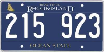 RI license plate 215923
