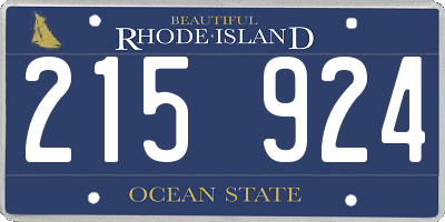 RI license plate 215924