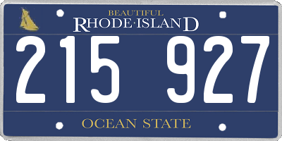 RI license plate 215927