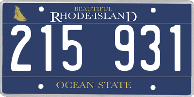 RI license plate 215931