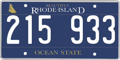 RI license plate 215933