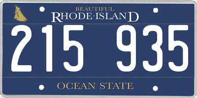 RI license plate 215935