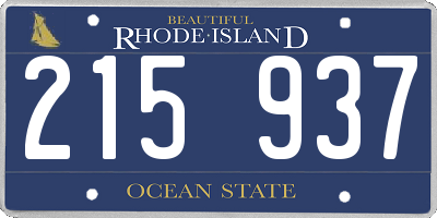RI license plate 215937
