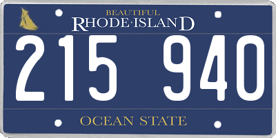 RI license plate 215940