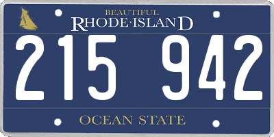 RI license plate 215942
