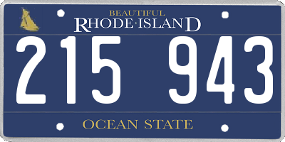 RI license plate 215943