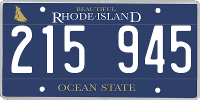 RI license plate 215945