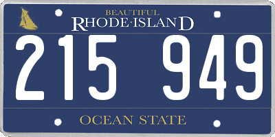 RI license plate 215949