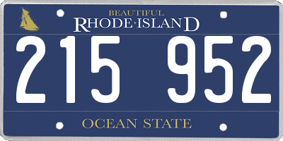 RI license plate 215952