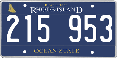 RI license plate 215953