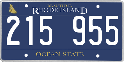 RI license plate 215955