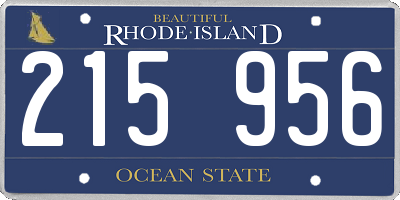 RI license plate 215956