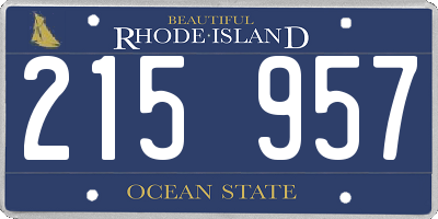 RI license plate 215957