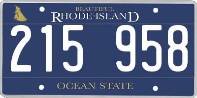RI license plate 215958
