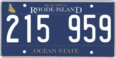 RI license plate 215959