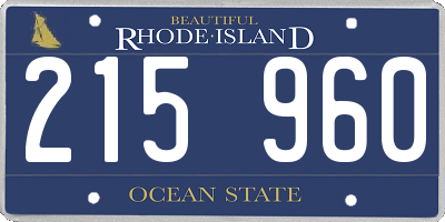 RI license plate 215960