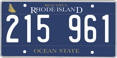 RI license plate 215961