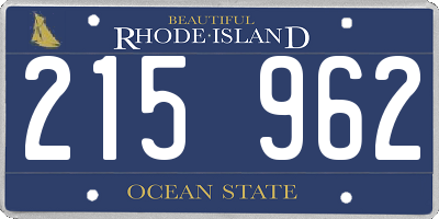 RI license plate 215962