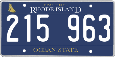 RI license plate 215963
